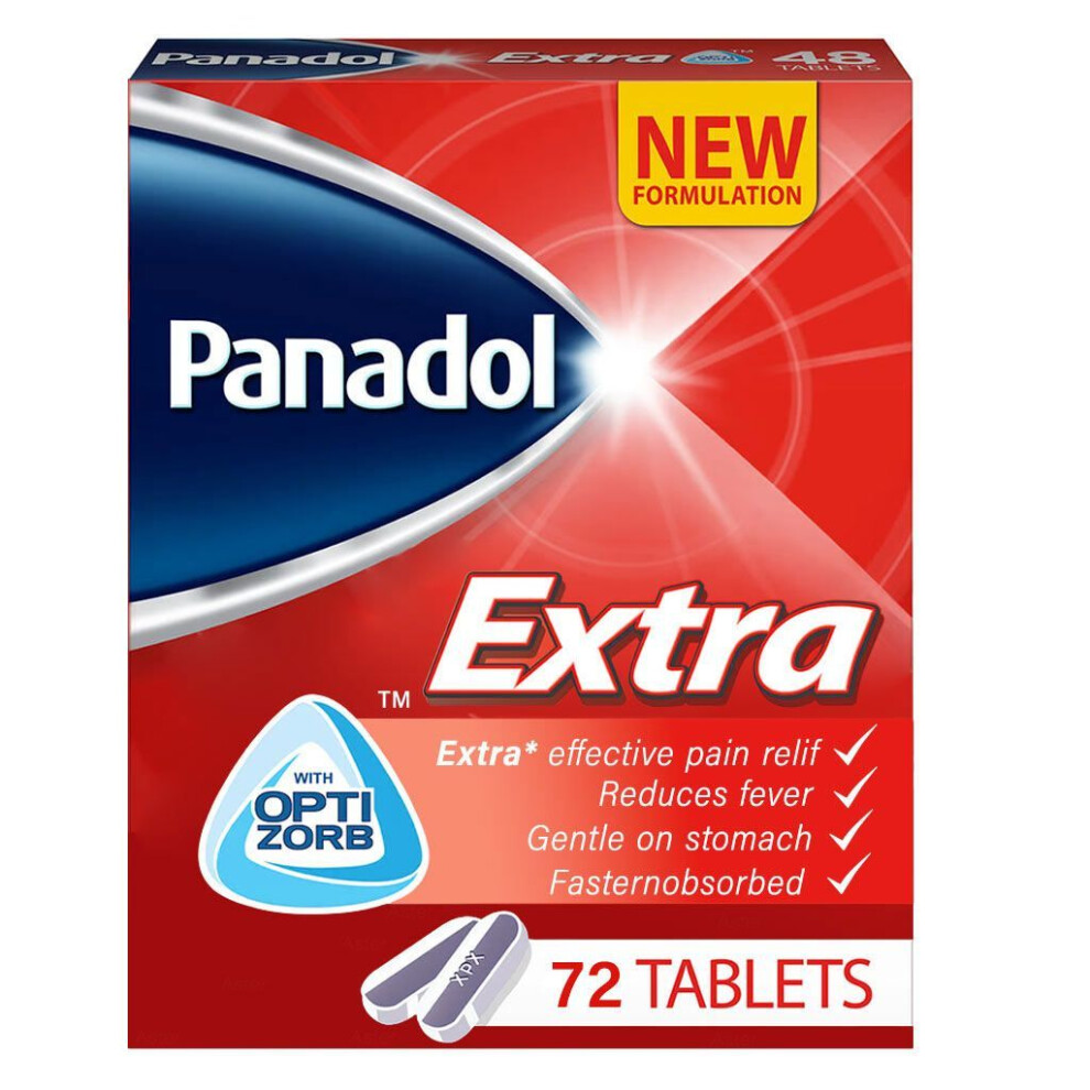 Panadol Extra Optizorb Tablets For Fever And Pain Relief, 72's Tablets