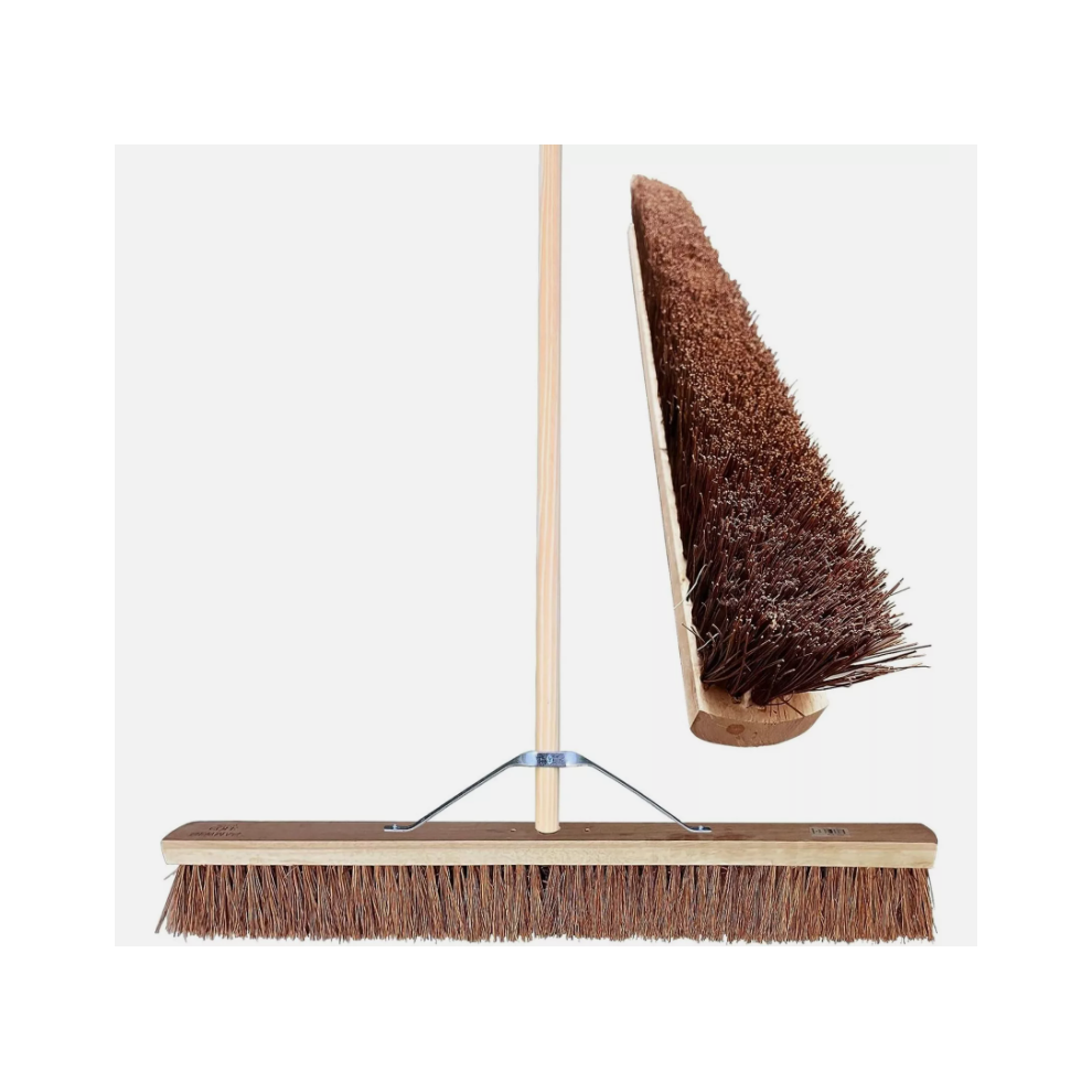 Outdoor Broom with Handle 36" Stiff Large Brush Heavy Duty Warehouse