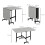 Homcom HOMCOM Drop Leaf Table with Wheels Folding Dining Table for Small Spaces, Grey 2