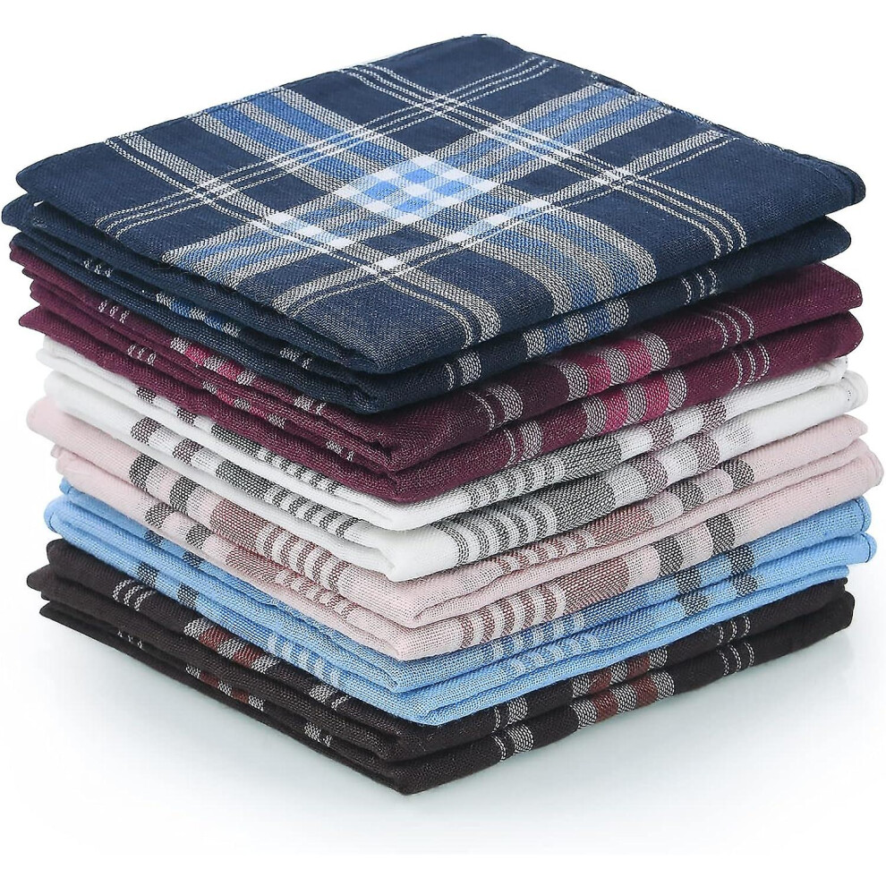 Men's Handkerchiefs, 12 Pack Gents Hankies, Mens Premium Handkerchiefs Cotton White Pocket Square Hanks For Men Women