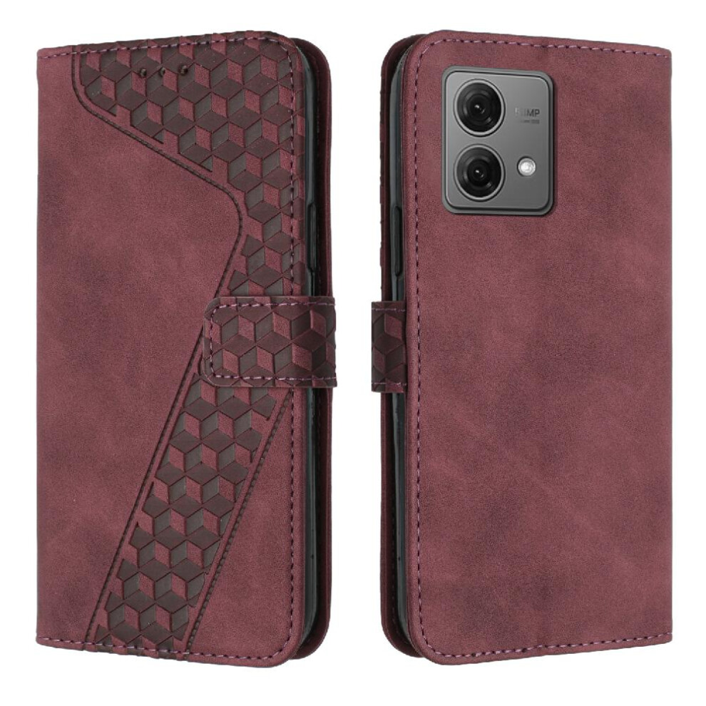 (Brown) Phone Case For Motorola Moto G84 Kickstand Wallet Flip Folio Card Slots Cover Magnetic Brown 764762758561