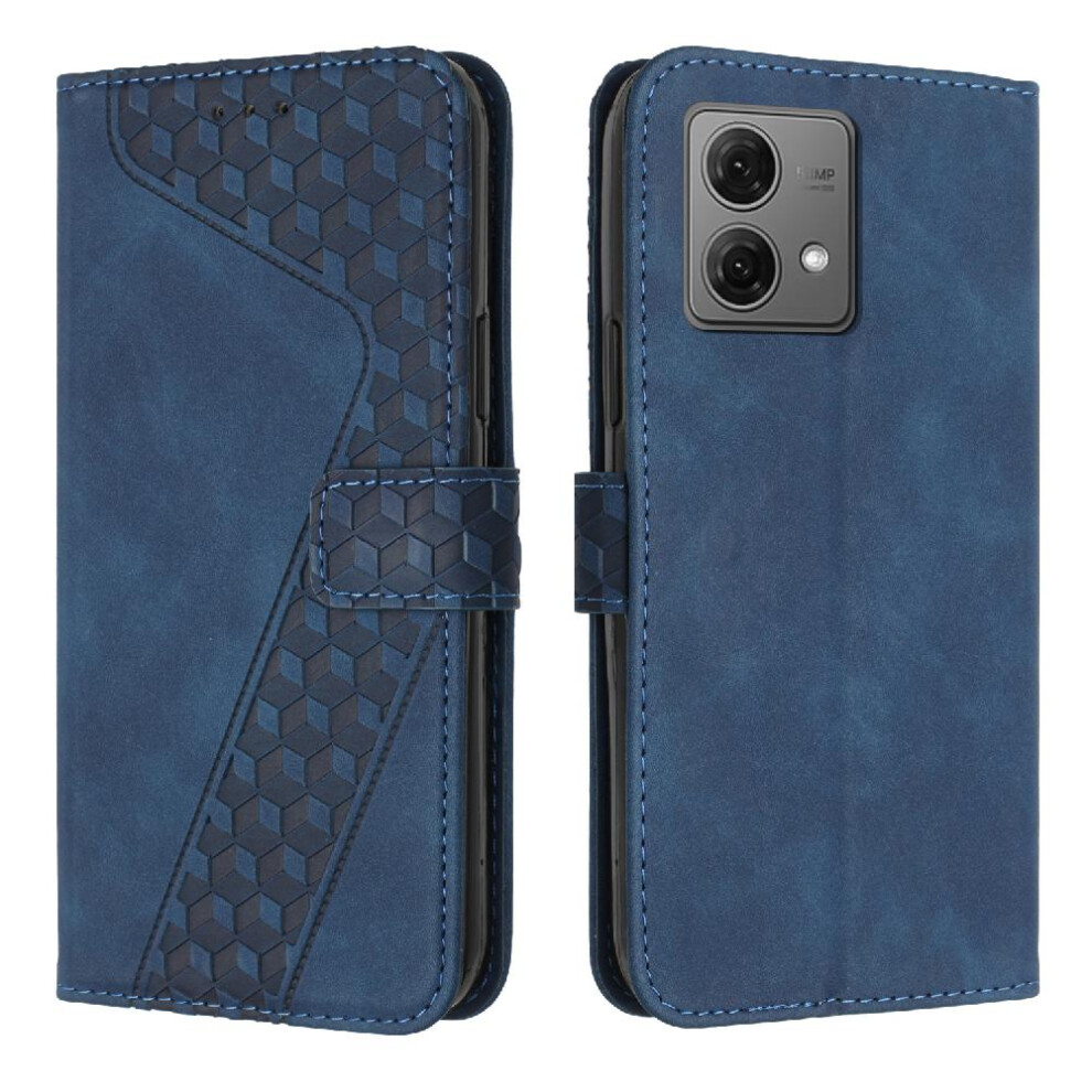 (Blue) Phone Case For Motorola Moto G84 Kickstand Wallet Flip Folio Card Slots Cover Magnetic Blue 764762758530