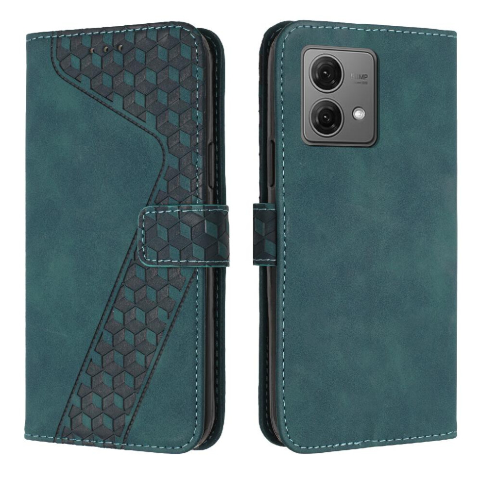 (Green) Phone Case For Motorola Moto G84 Kickstand Wallet Flip Folio Card Slots Cover Magnetic Green 764762758578