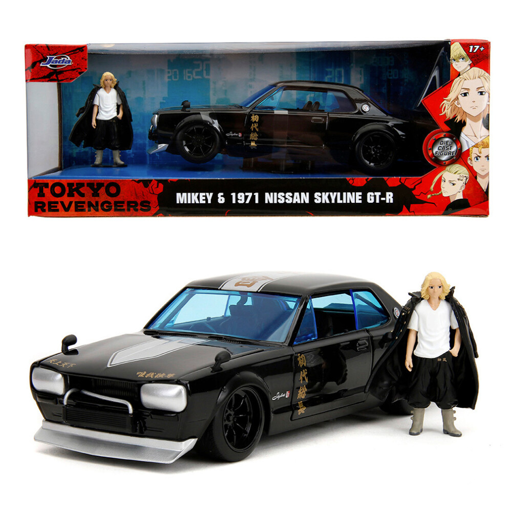 Tokyo Revengers Mikey Figure and 1971 Nissan Skyline GT-R 1:24 Scale Jada 253255064