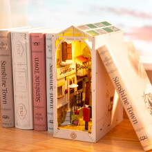 Maqueta 3D - ROLIFE - Ciudad del Sol - Sujetalibros de Madera - DIY - Casa Miniatura