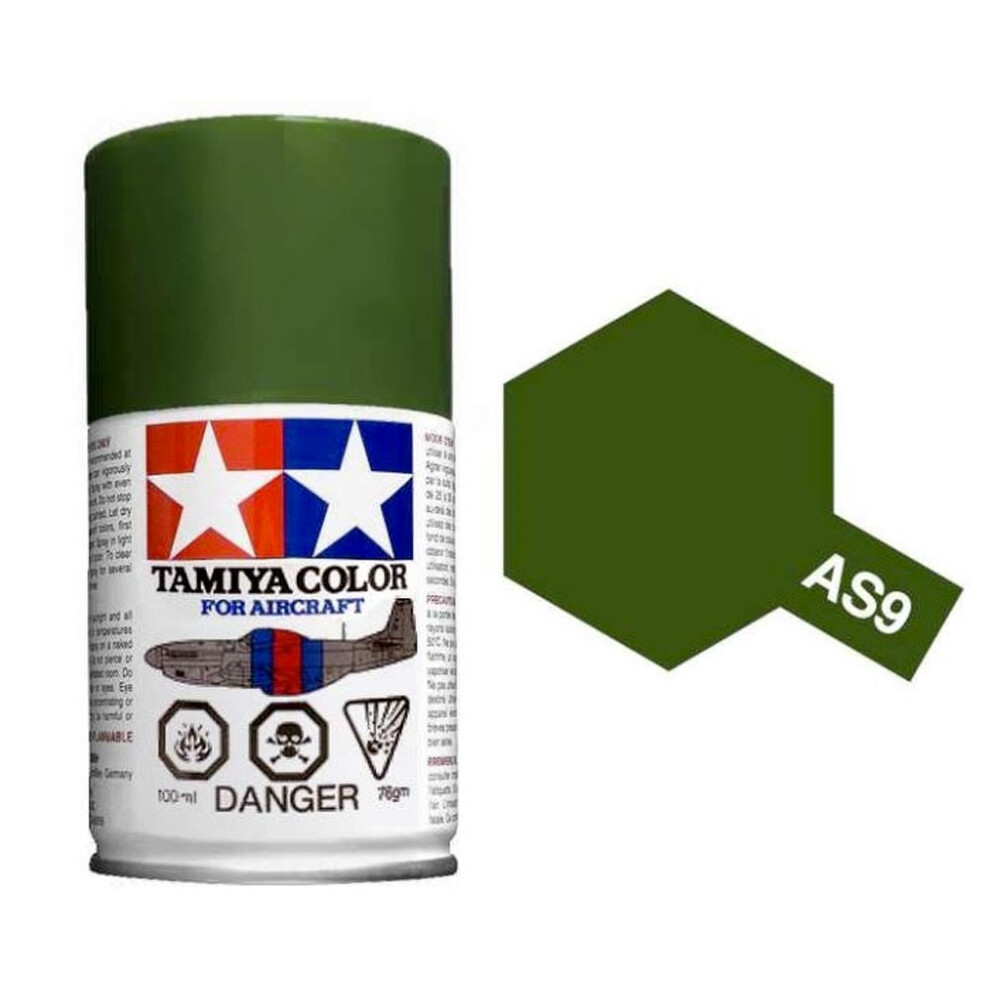 TAMIYA AS-9 Dark Green (RAF) 100ml Model Aircraft Spray Paint 86509