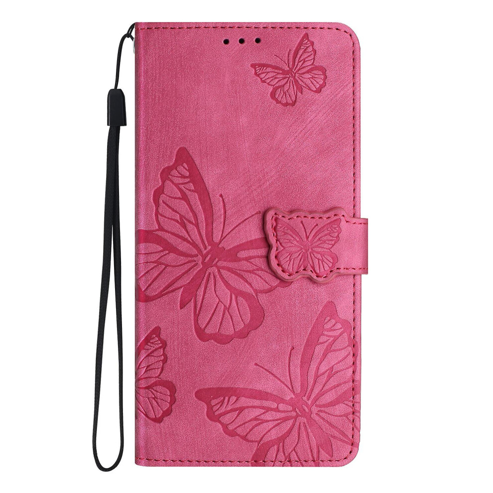 (Pink) Compatible With Samsung Galaxy A20/A30 Butterfly Embossed Leather Wallet Flip Protective Cover With Card Slots Case For Samsung Galaxy A20/A30 Pink 4814698489353