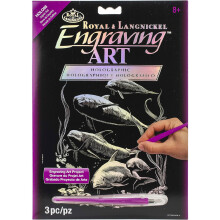Royal & Langnickel Dolphin Pod Holographic Foil Engraving Art HOLO26