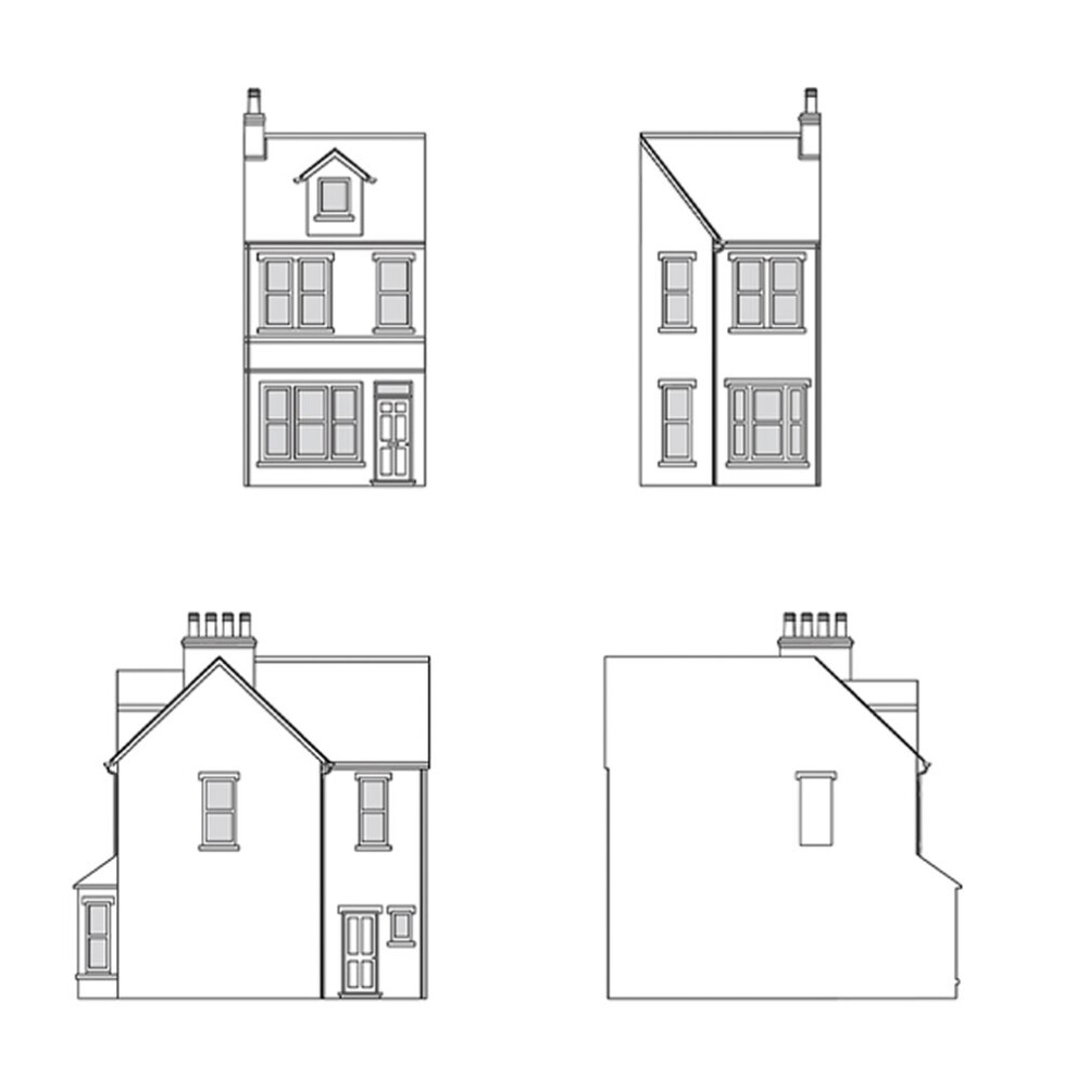 Hornby R7350 Victorian End of Terrace House Left End 1:76/OO Gauge