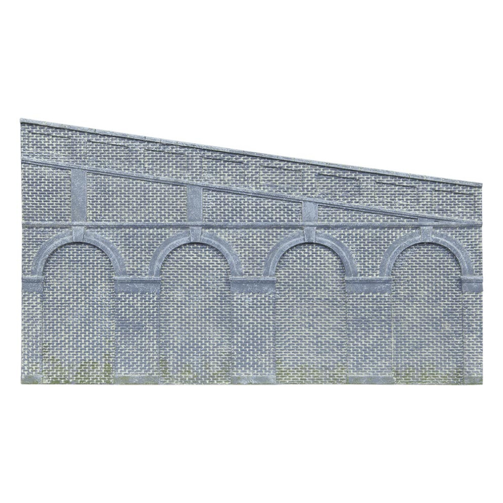 Hornby R7375 High Stepped Arched Retaining Walls X2 Engineers Blue Brick 1:76 Oo