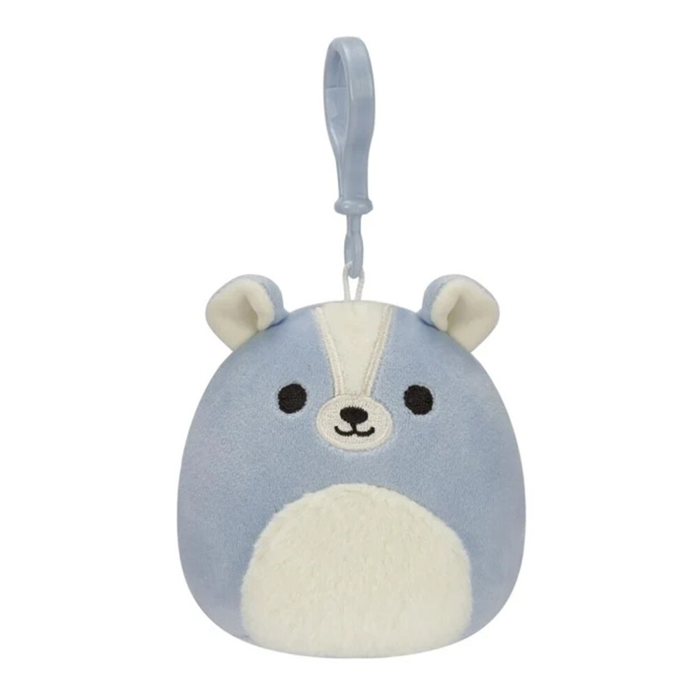 Squishmallows Sol - Skunk With Fuzzy Belly 3.5" Clip-On Plush Blue