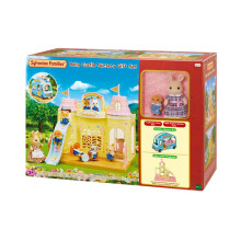Sylvanian Families Baby Castle Nursery Gift Set with Sunshine Nursery Bus 5670 - Castle Playground, 2 Figures Kate Periwinkle and Milo Cakebread