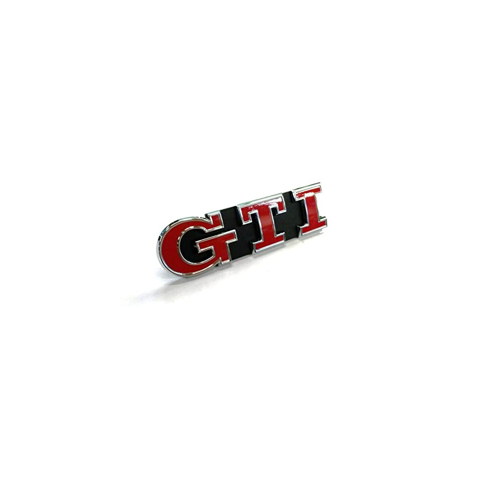 VW Genuine Gti Front Grill Badge Emblem Chrome Silver Red - 5G0853679P Wyr