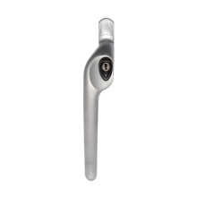 Maxim Offset Locking Window Handle Left Hand Satin Chrome | PVC Windows Handle Replacement | Black Button Black Windows Handle with Key…