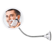 Specchio da doccia rotondo flessibile antiappannamento MIRRORVANA per la rasatura con estensione a collo d'oca regolabile in altezza, rotazione a