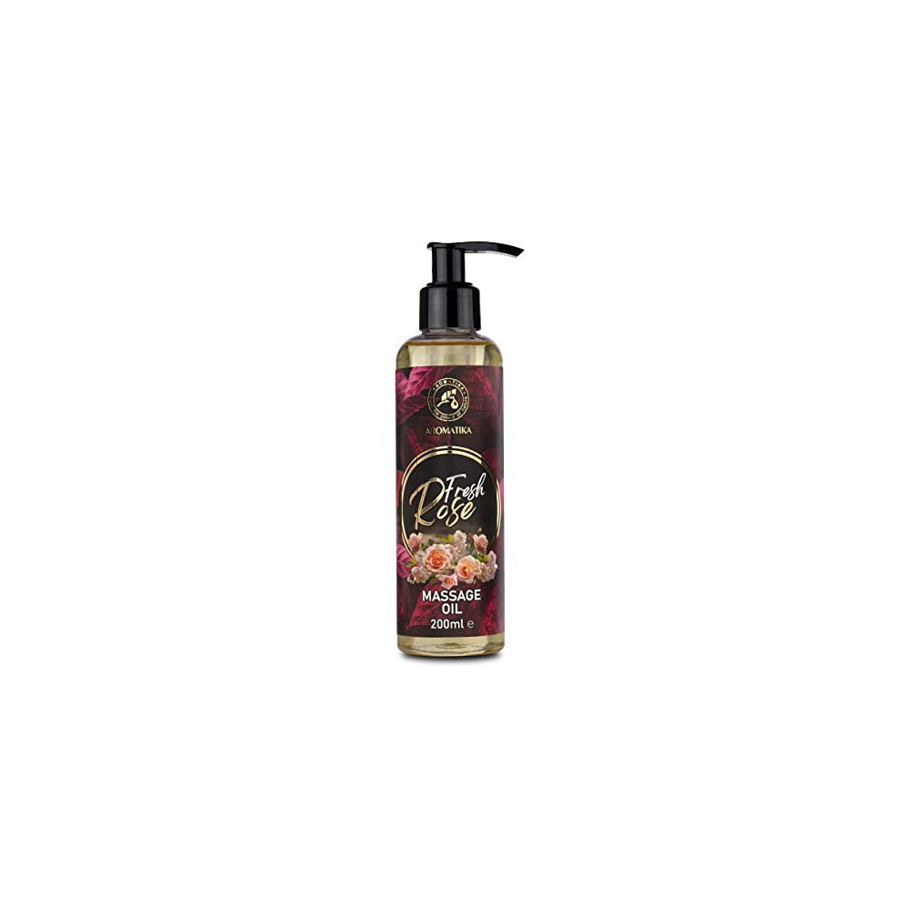 Aromatika Trust The Power Of Nature Peach Massage Oil Rose 200Ml - Body Oil With Rosewood - Jojoba - Almond - Grapeseed - Kernel Oils & Rose Extract - Aromatherapy Massage Oil - Rose Oil