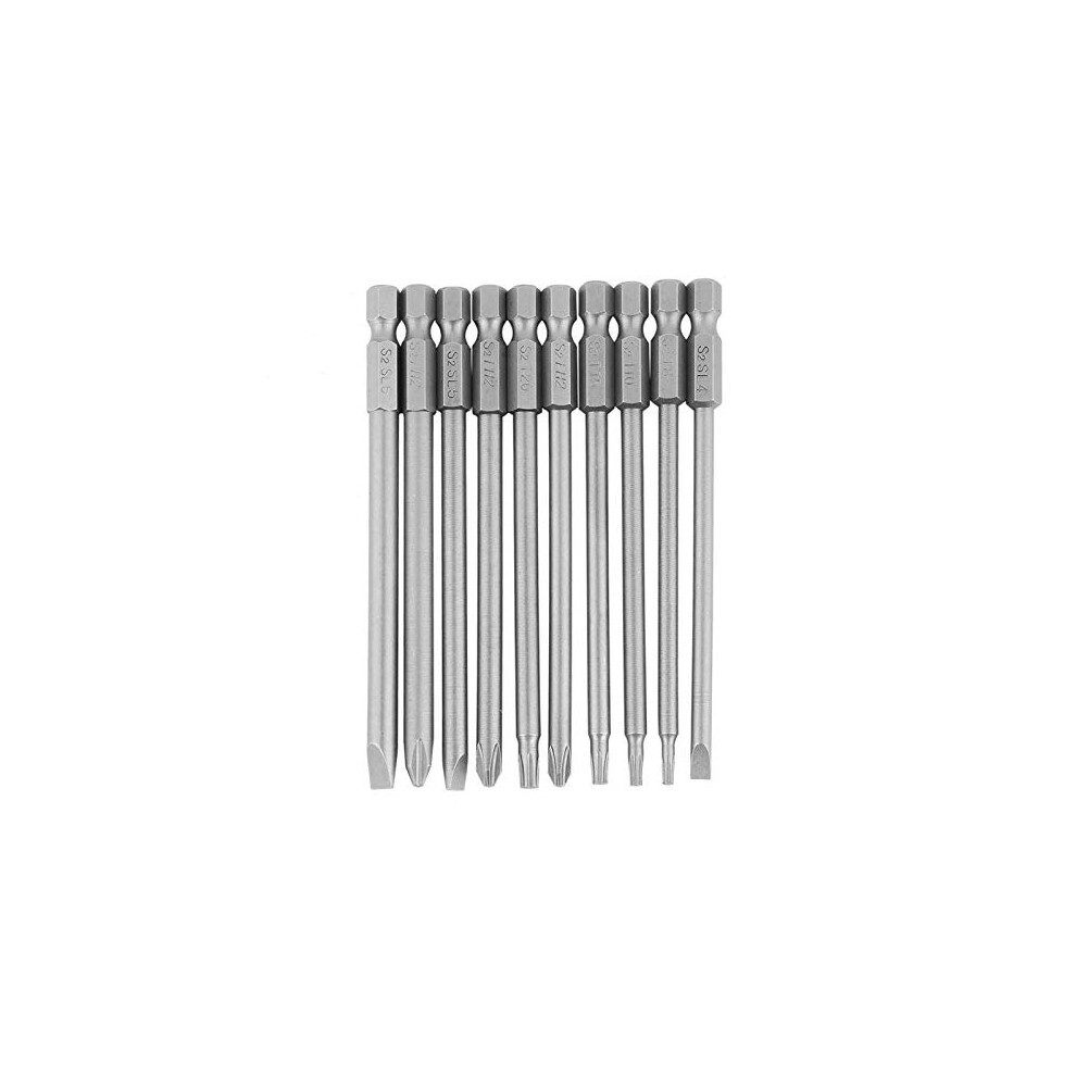 10Pcs 100Mm 1/4" Bit Torx Long Bit Set Wera Bit Screwdriver Torx Screwdriver Set Hex Shank Magnetic Bst Screwdriver Bits Set, For Electric/Hand 9466457342475