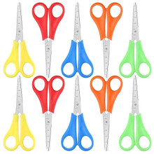10 PCS Children Safety Scissors, Child Craft School Scissors Blunt Tip Kids Preschool Training Scissors With cm-scale Left and Right Handled Scissors