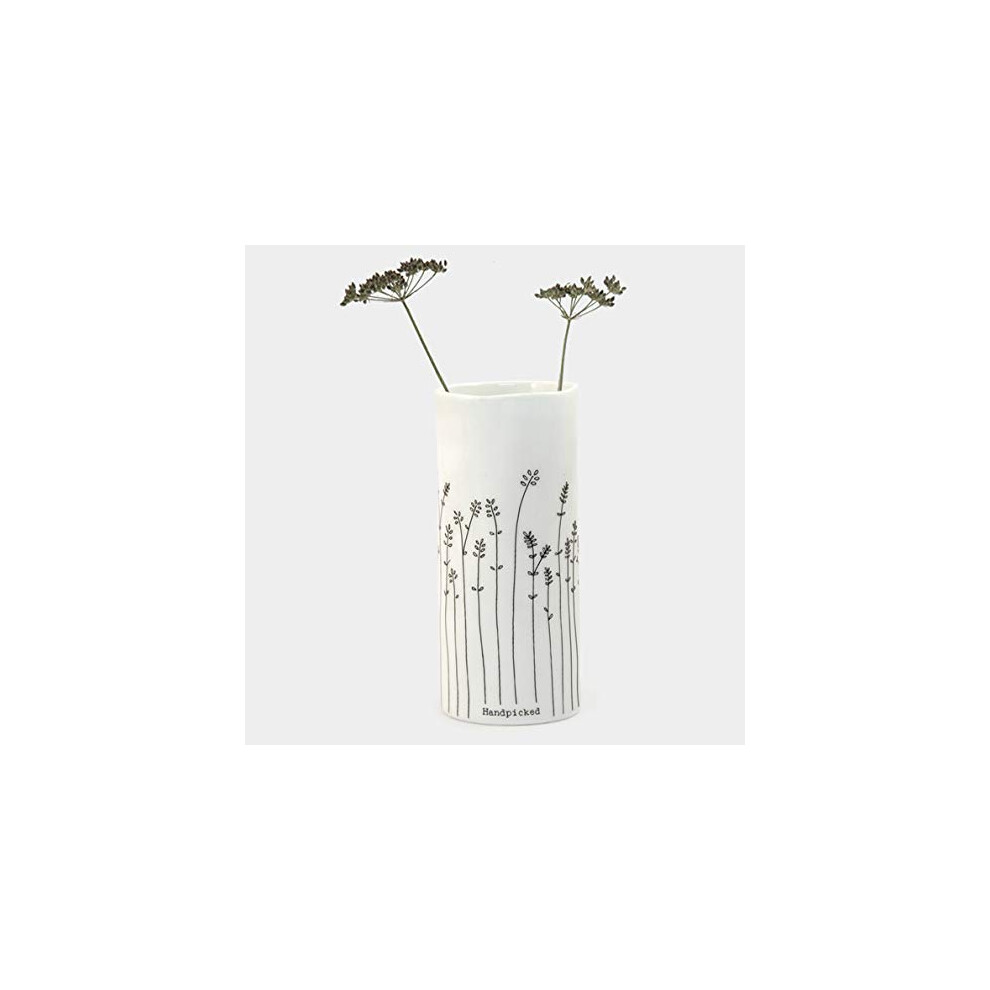 East Of India East Of India: Boxed Porcelain Vase - Handpicked White