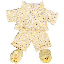 Teddy Mountain Yellow Chicken Pyjamas med hjemmesko Set Teddy Bear Clothes Outfit Passt Mest 14 """"-18 """" Build-A-Bear