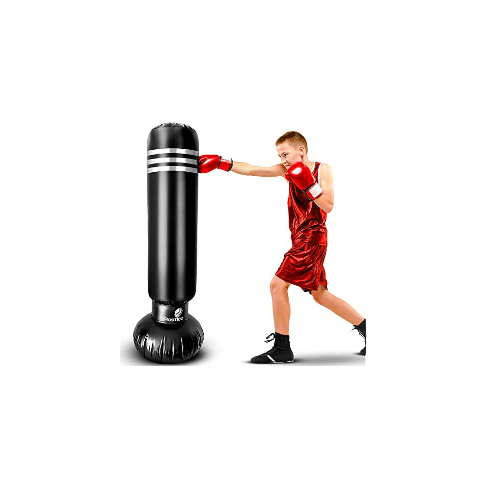 Inflatable Punching Bag for Kids & Adults - Freestanding Blow-Up Punch Bags for Boxing, Karate, Tae Kwon Do, Kickboxing, Muay Thai - Home Exercise &
