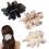 3 Pcs Chiffon Flower Hair Clips, Solid Color Big Flower Hairpin for Women Girls, Elegant French Barrettes Ponytails Braids Spring Clips Headdress Hair 1