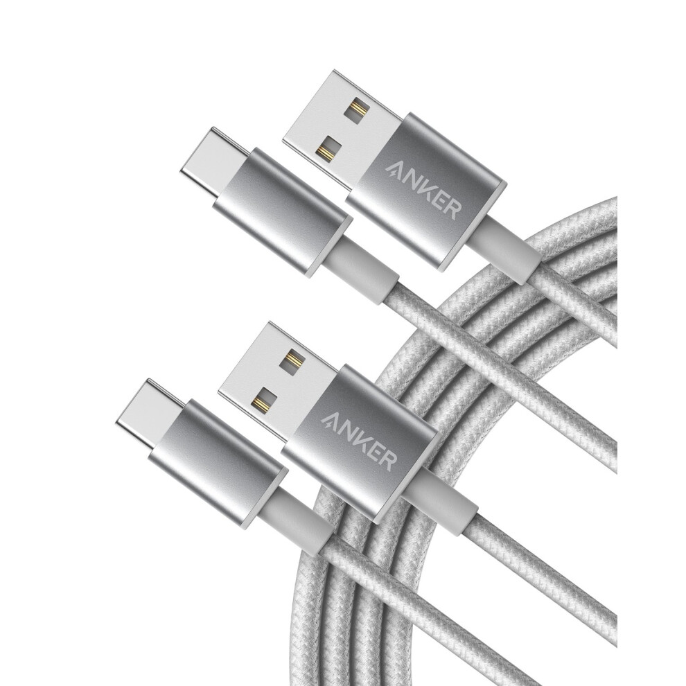 USB C Cable, Anker 2-Pack, 6 ft Premium Nylon USB-A to USB-C Fast Charging USB Type C Cable, for Galaxy S10 / Note 8, LG V20 and More