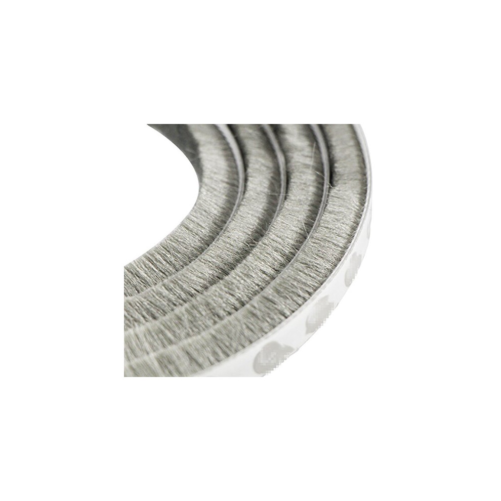 5M Windproof Dustproof Door Window Seal Strip Self Adhesive Brush Strip 9X9mm/Width 9Mm, Thickness 9Mm (Gray) 740120062877