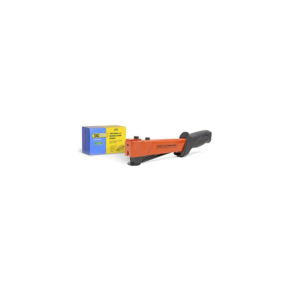 1221 A54 Heavy Duty Hammer Tacker with 5000 140/10mm Staples, Uses Type 140 / 6 - 12 mm Staples