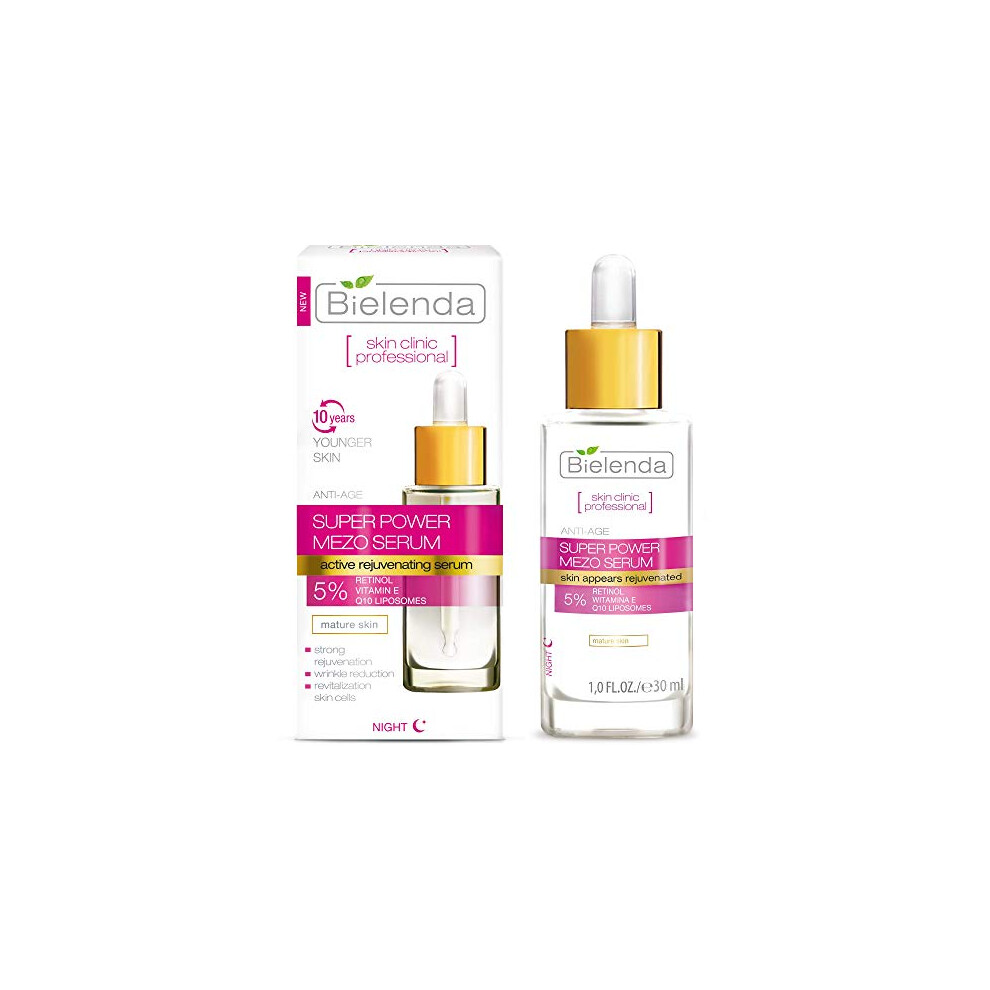Bielenda Skin Clinic - Face Serum - Reduces Wrinkles Improves Firmness, Elasticity, Smoothes And Revitalizes Skin Cells - Skin Clinic Professional Face Serum