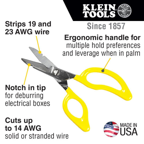 All-Purpose Electrician's Scissors Klein Tools 26001, Yellow 1