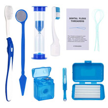 Braces Cleaning Kit for Teeth - Portable Toothbrush Set for Orthodontic Patient Oral Care & Travel Kit - Toothbrush, Interdental Brush, Dental Wax,