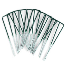 Besto 98122 Heavy Duty Galvanised Ground Pegs - Half-Green Metal Pins for Artificial Grass, Astro Turf & Weed Membrane (50 Pcs)