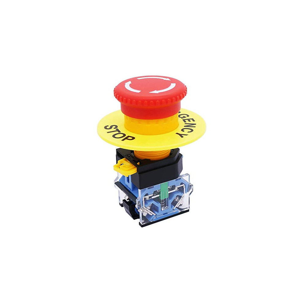 Taiss/Ac 440V 10A Red Mushroom Emergency Stop Push Button Switch 22Mm No Nc Pushbutton Switches La38-11Zs 717209031635