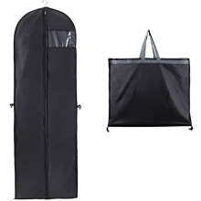 Long Dress Bags Covers, Dust-proof Clothes Covers Moth Proof Garment Bags Anti-Moth Protector Folding Long Coat Covers with Pocket and Handle,Pack of
