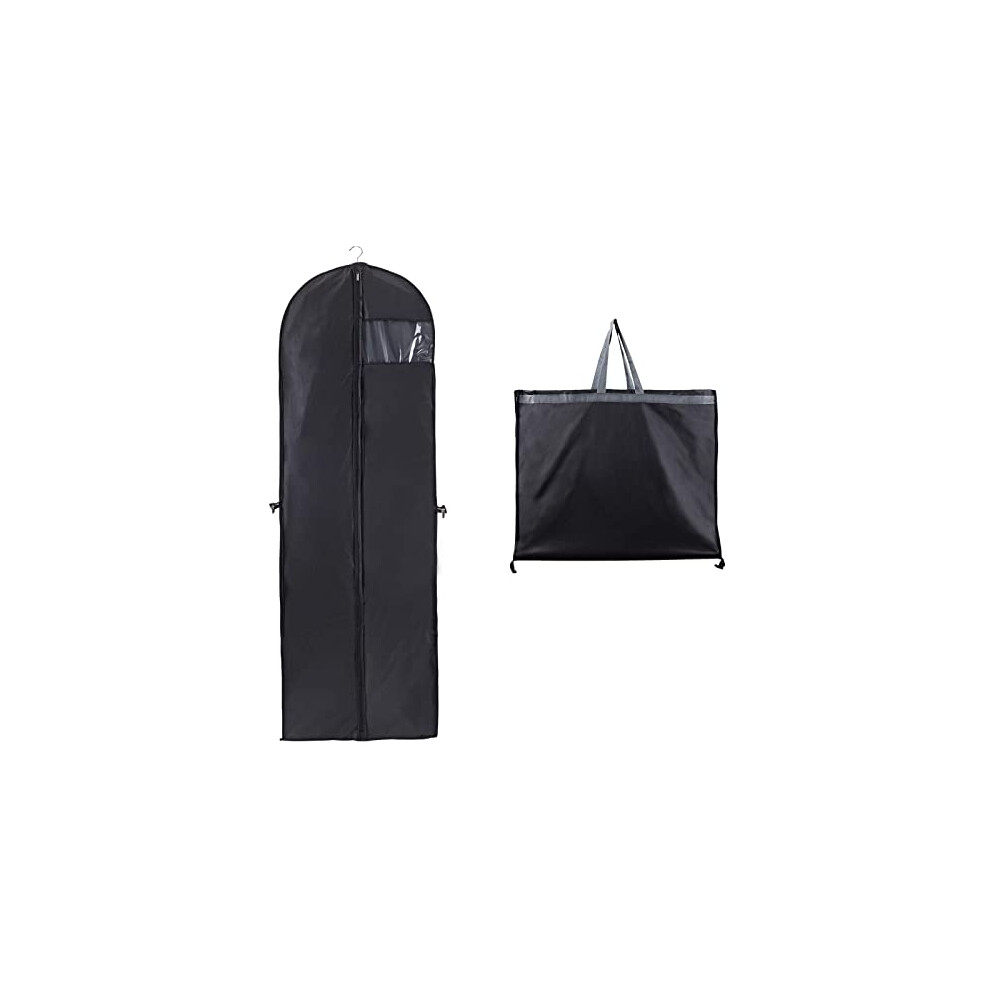 Niviy Long Dress Bags Covers, Dust-Proof Clothes Covers Moth Proof Garment Bags Anti-Moth Protector Folding Long Coat Covers With Pocket And Handle,Pack Of