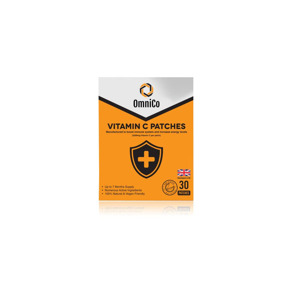 Omnico Vitamin C Patches – 2500Mcg 30 Patches - High Strength - Natural Transdermal Skin Patches - Topical Vitamin Patches - Vegan & Vegetarian Friendly