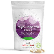 Myo-Inositol Capsules - 500mg x90 Capsules - Pure Premium Quality Myo Inositol Vitamin B8 - Female Hormone, Fertility, PCOS, Ovarian Function and