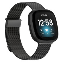 Metal Strap Compatible with Fitbit Versa 3 Strap/Fitbit Sense Strap for Women Men, Metal Mesh Magnetic Stainless Steel Adjusted Replacement Strap