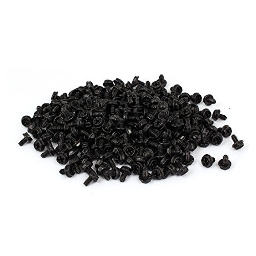 6#-32 Black Zinc Plated Hex Phillips Head PC Computer Case Screw Fastener 400pcs