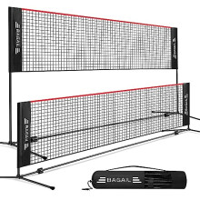 Badminton Net, Foldable Nylon Net, Hieght Adjustable Stand and Portable Carry Bag, Easy to Assemble or Disassemble, Ideal Recreational Sports Net for