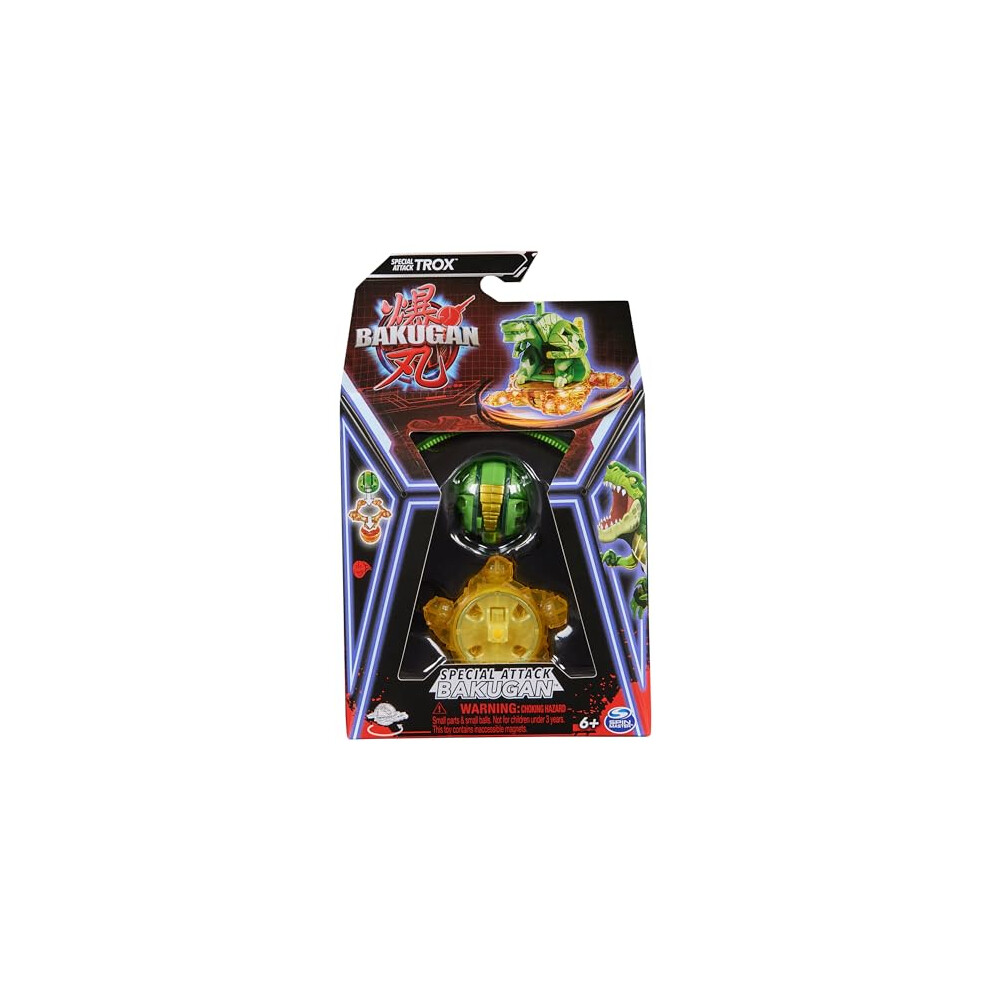 Bakugan, Special Attack Trox, Spinning Collectible, Customisable Action Figure and Trading Cards, Kids' Toys for Boys and Girls 6 and up