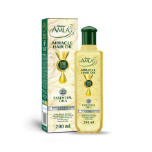 Amla Miracle Oil - 200ml, Infused With 22 Ayurvedic Essential Oils, Dermatologically Tested, Vegan Certified & Suitable For All Hair Types