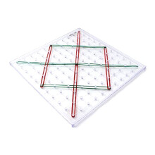 Transparent Geoboard with Rubber Bands, 11 x 11 Pins, Durable Plastic Pins, Maths Educational Toy for Geometry Learning, Ages 5+