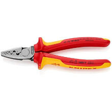 Crimping Pliers for wire ferrules insulated with multi-component grips, VDE-tested 180 mm (self-service card/blister) 97 78 180 SB