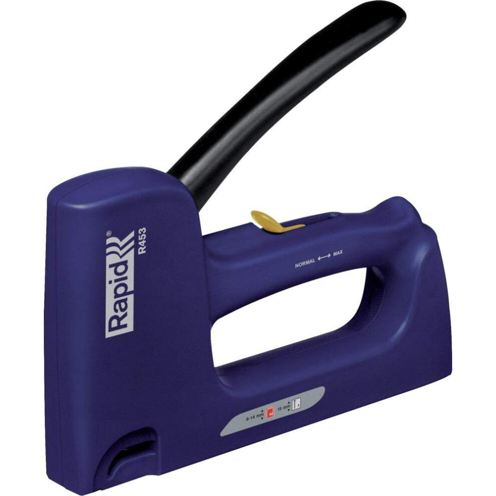 Rapid Multi-Function Staple Gun R453 For No. 53 Staples And No. 8 Brads, 2-In-1 Carpentry And Upholstery Tacker With Ergonomic Handle And All-Steel Interior