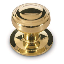 812459h Door Knob – for Front Door - Lathed in Golden Brass.