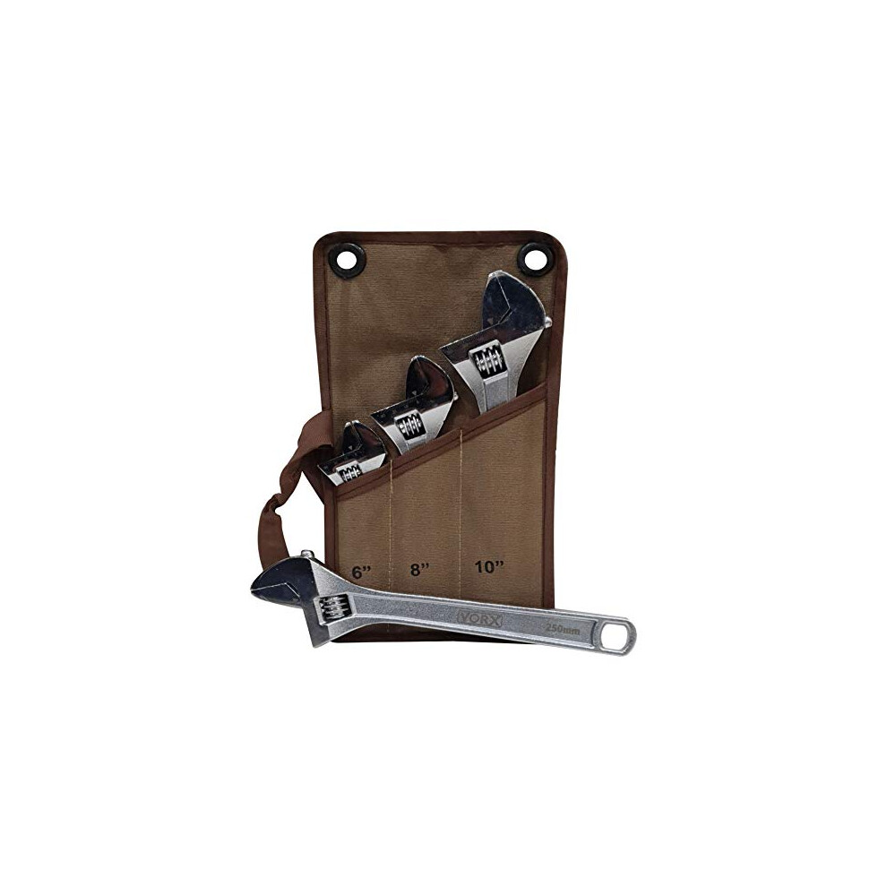 3Pc Crv Adjustable Wrench Adjustable Spanner 3Pc Adjustable Plumbing/Shifting Spanner (6Â, 8Â, 10Â) Chrome Vanadium Steel Chrome Plated, 150Mm, 5060734680294