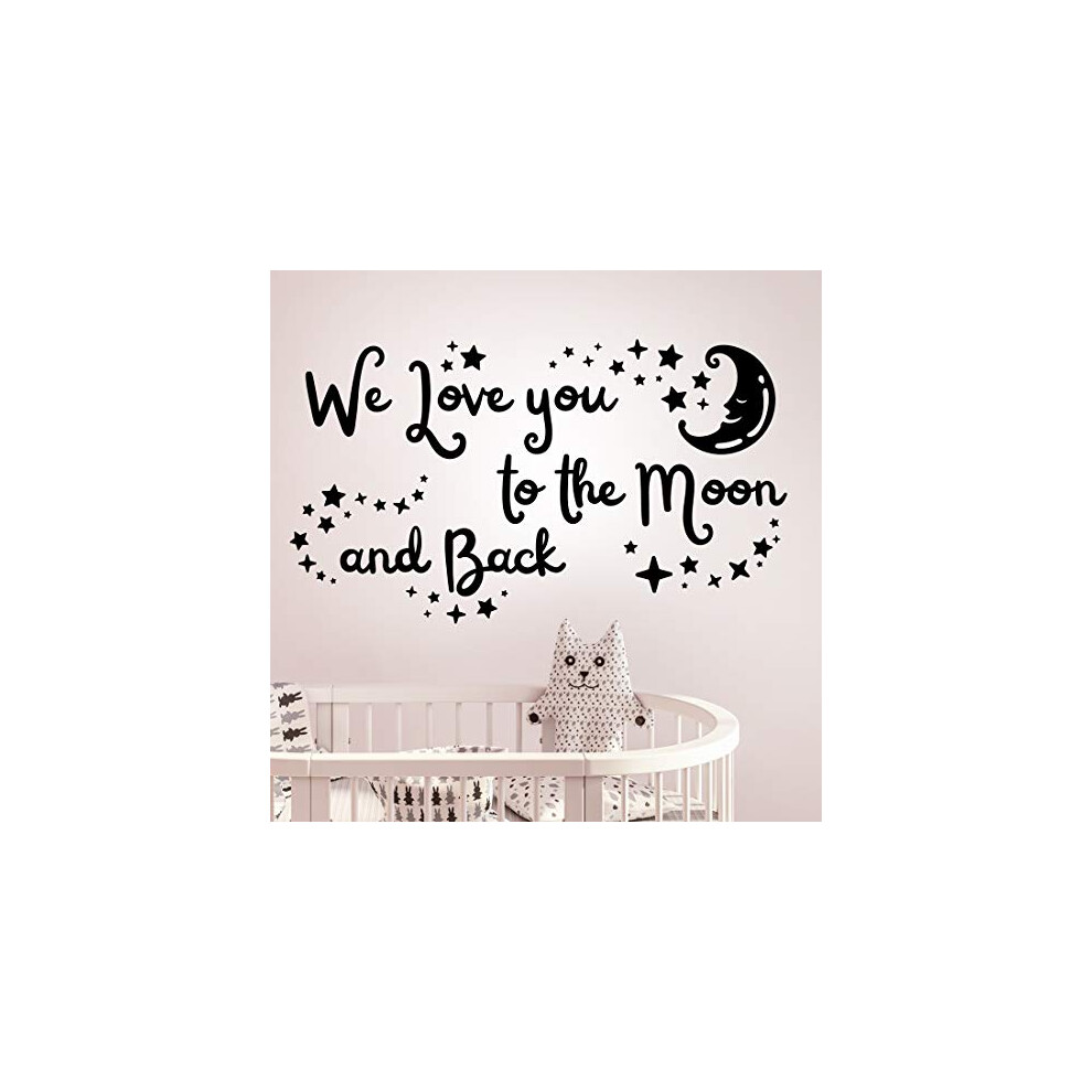 We Love You To The Moon And Back Wall Art Sticker Nursery Quote Kids Canvas Stickers Quotes Bedroom Baby Room Prints Poster Picture Decor Print Animal Wall4stickers