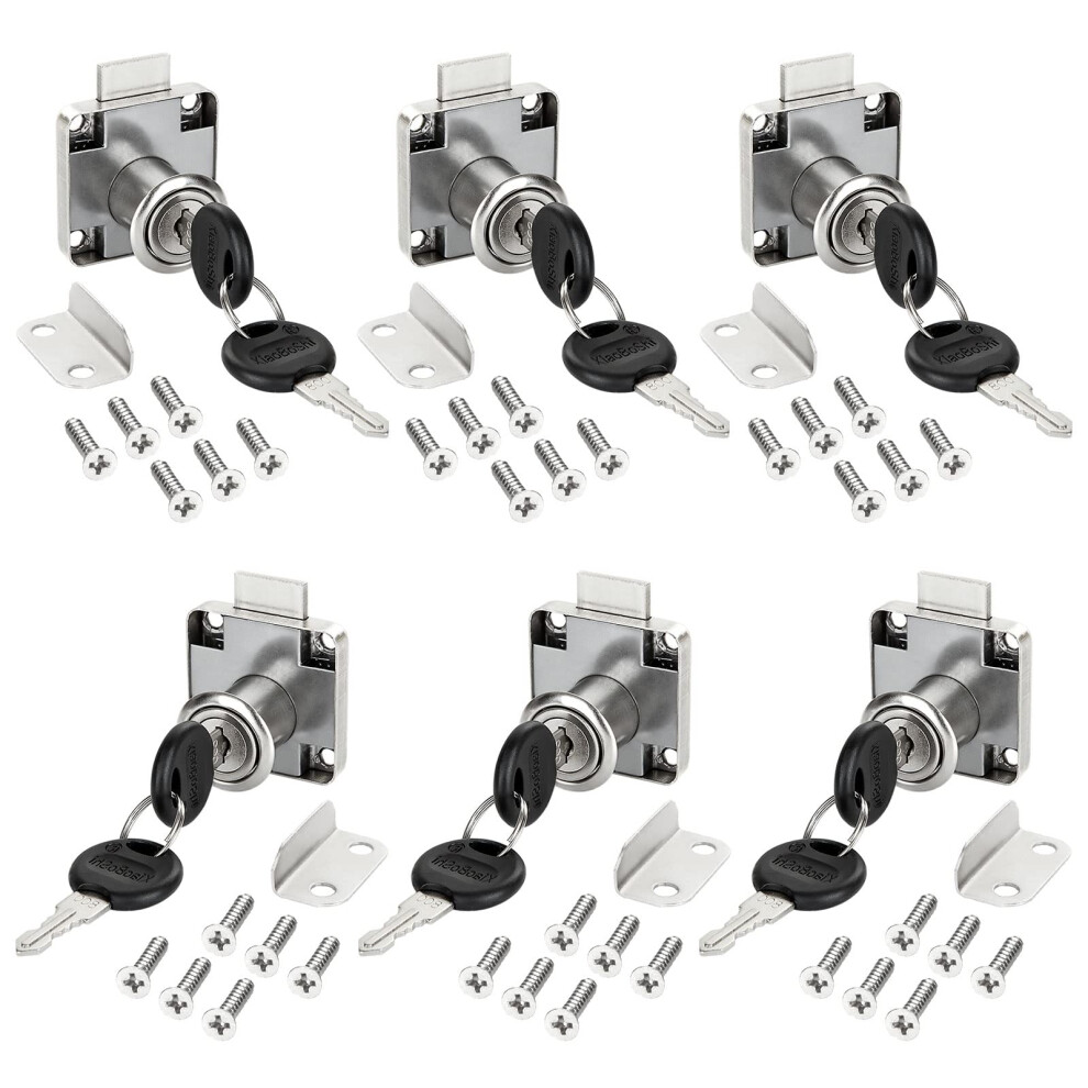 6Pcs Cabinet Lock 22Mm, Metal Cupboard Locks With Key Alike Cam Lock Cylinder Furniture Locks For Mailbox Drawer Cupboard Cabinet Household Office 735626345548